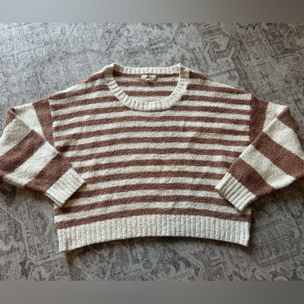 Entro Brown and Cream Striped Sweater